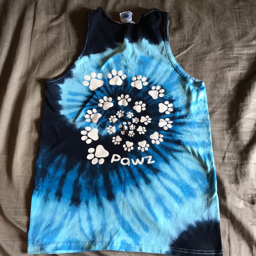 Pawz small blue tie dye tank top